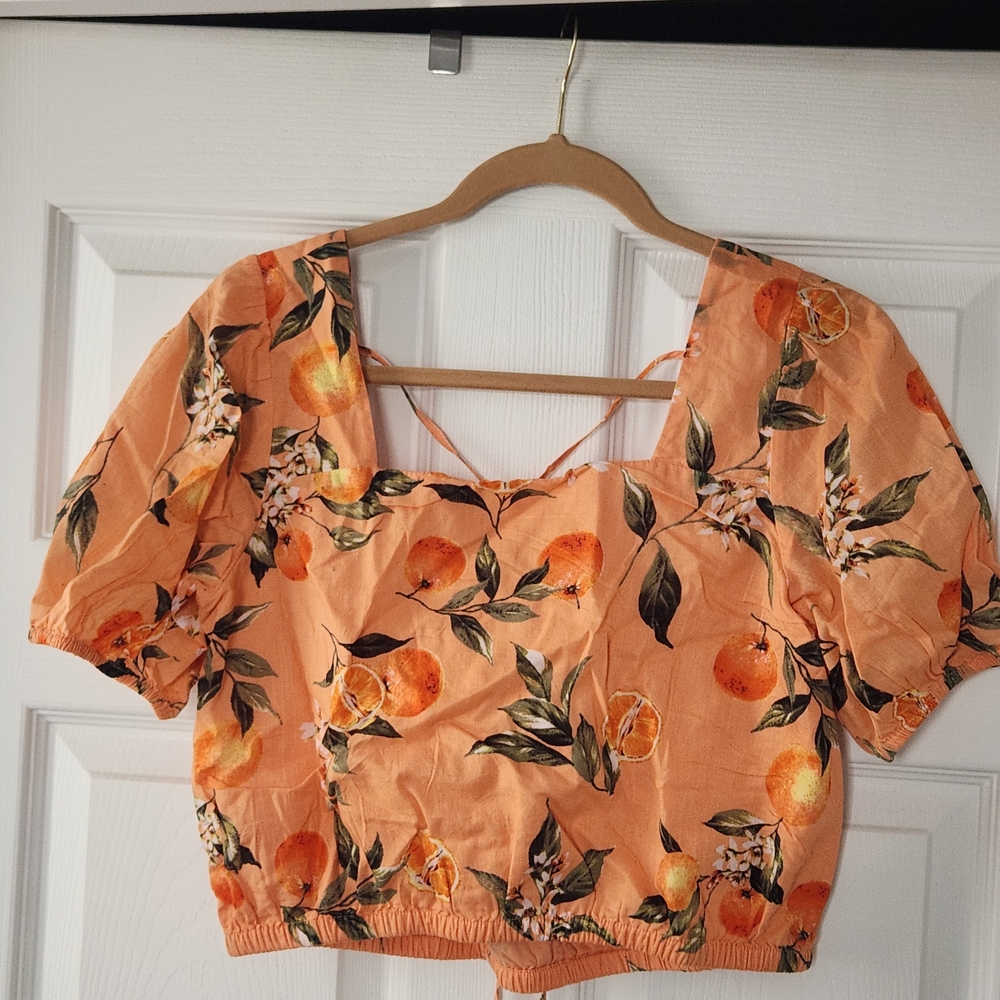 LOFT Orange Floral Blouse